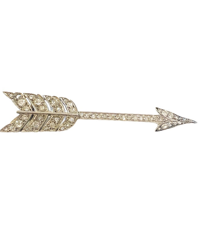 Art Deco Dimond Arrow approx 1.1ct diamonds silver and palladium
