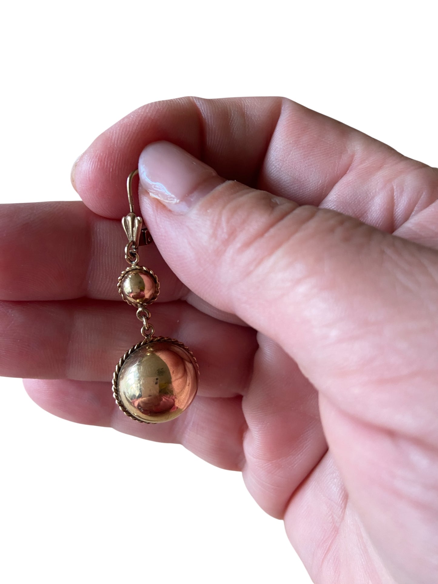 9ct vintage orb earrings circa 1972