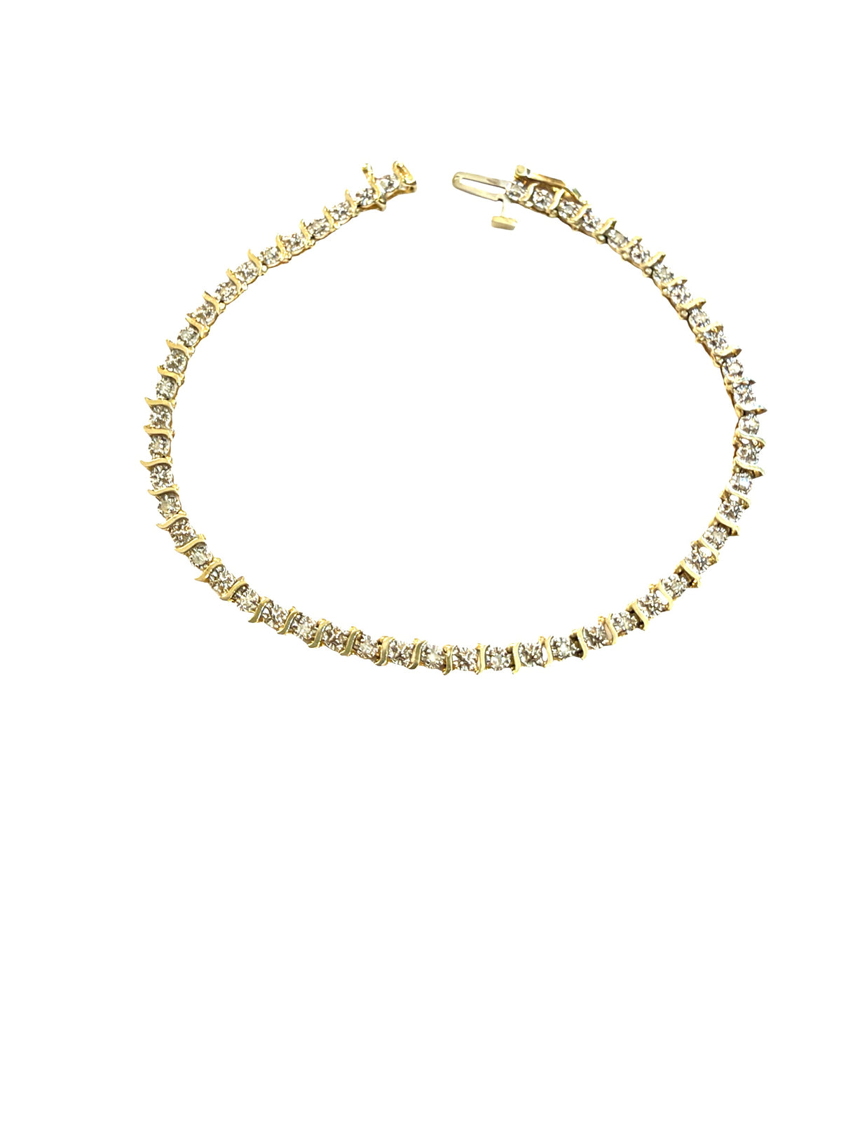9ct vintage / pre owned diamond tennis bracelet 7 inches  4.31g