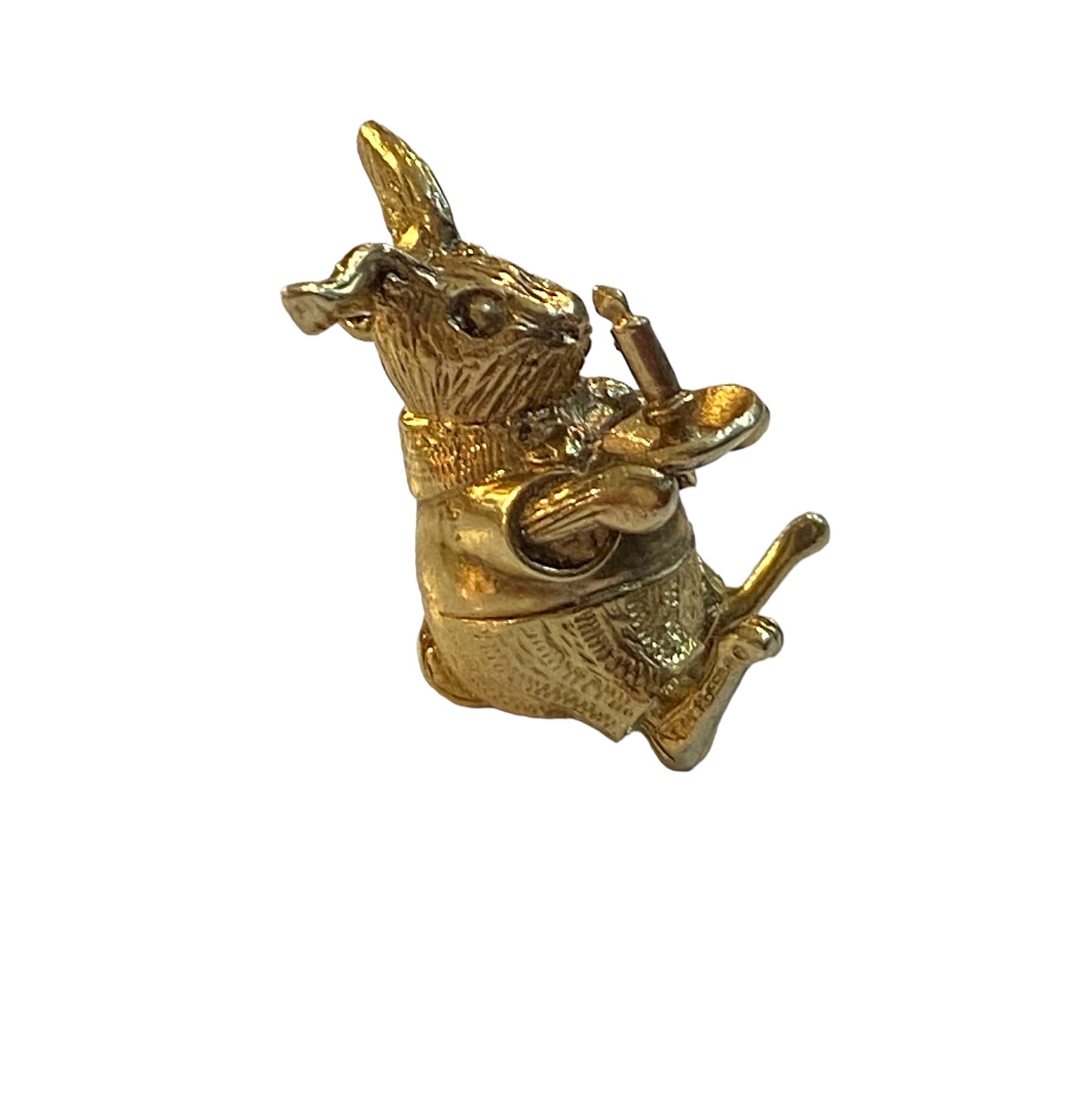 9ct vintage gold large rabbit charm / pendant circa 1968