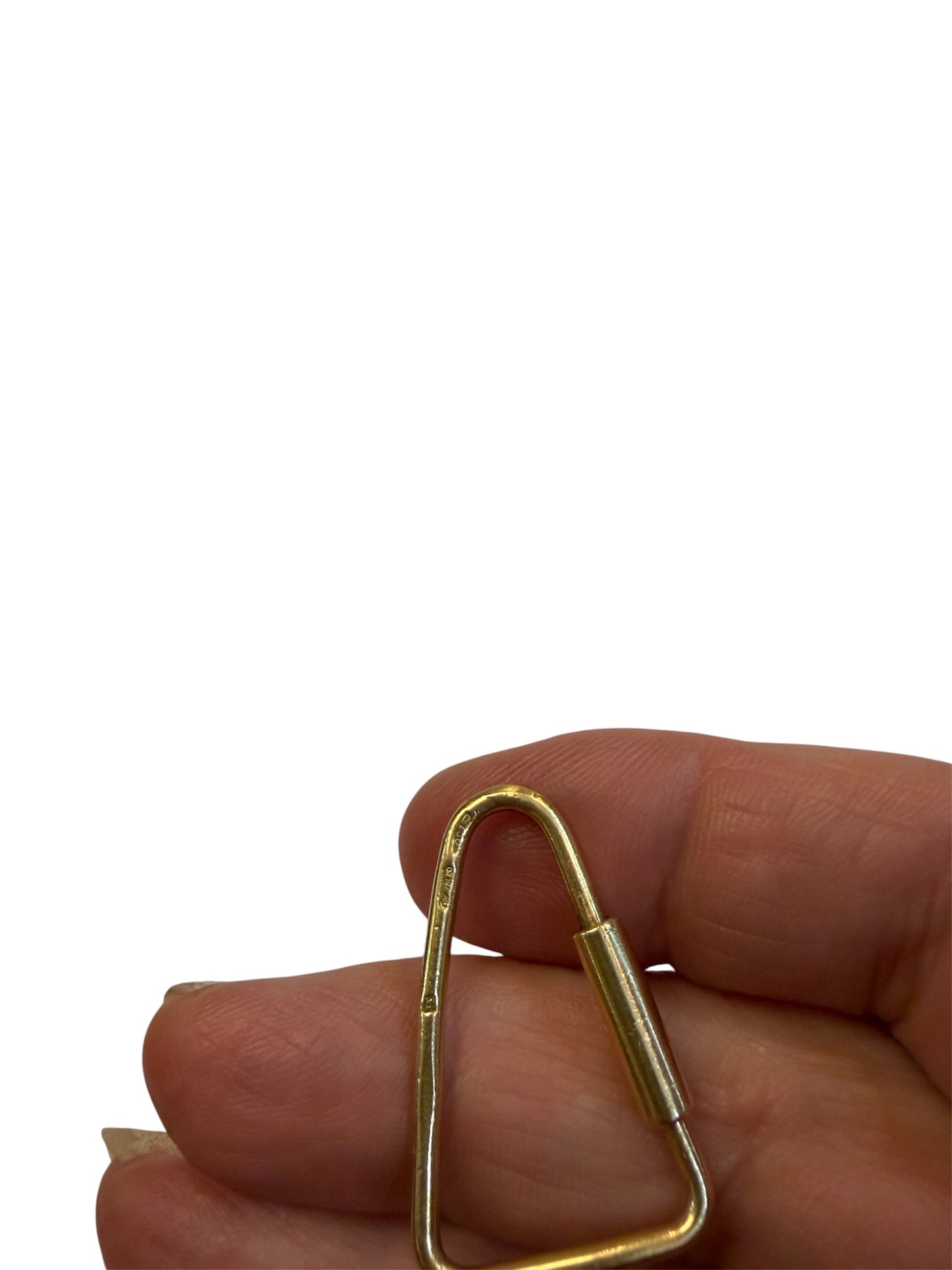 18ct 750 gold lock / carabiner charm, extender