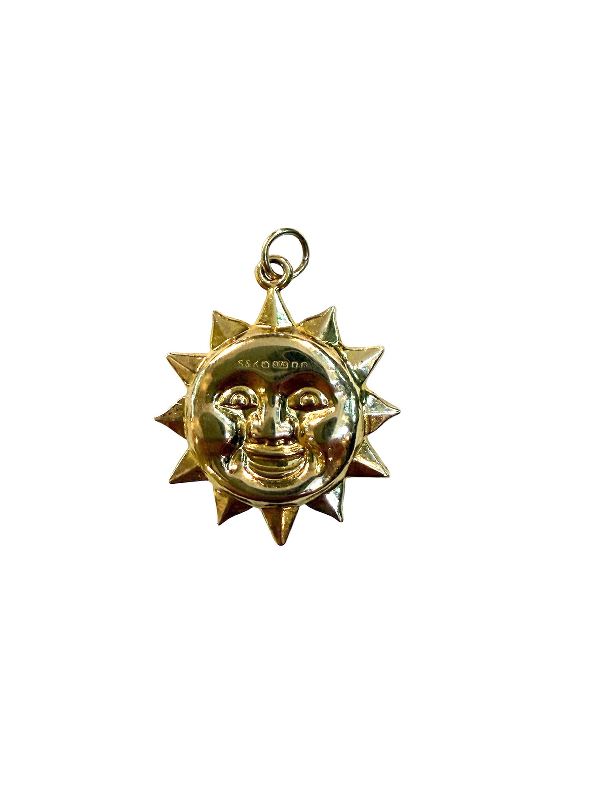 9ct vintage sun charm circa 1976.1.3g HOLLOW.