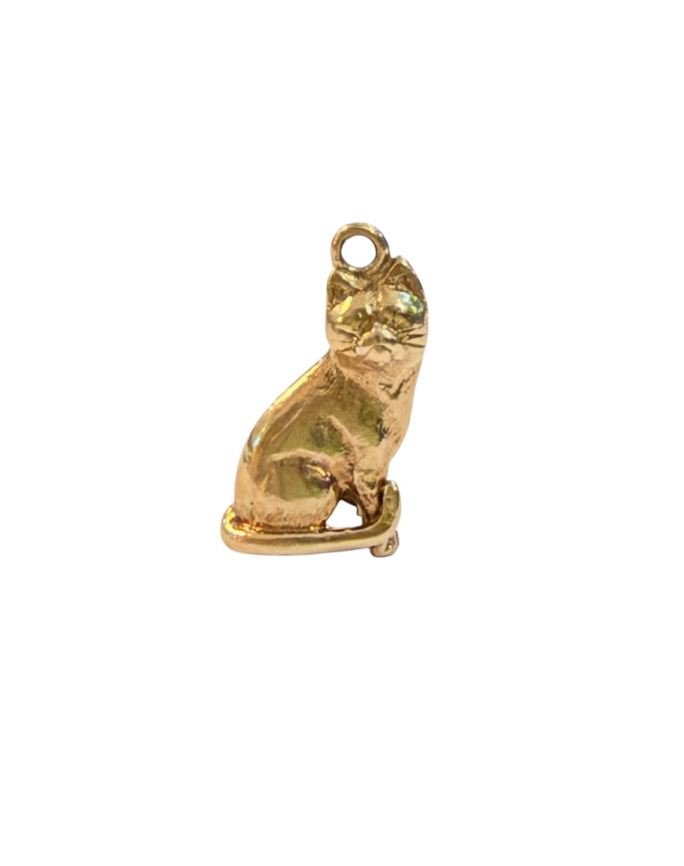 9ct vintage cat charm, small but solid, 3.30g by G&H