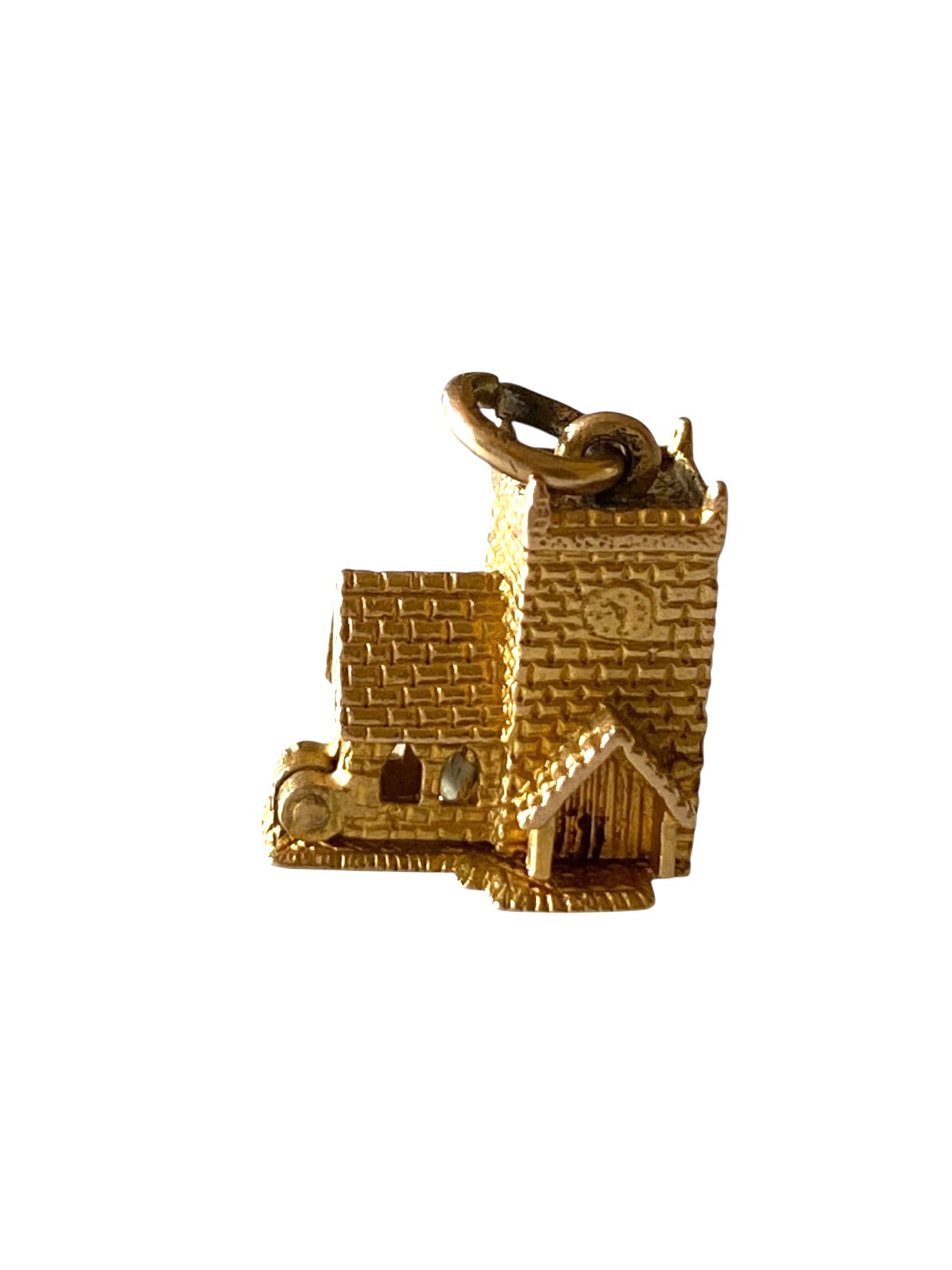9ct vintage curch charm with wedding inside