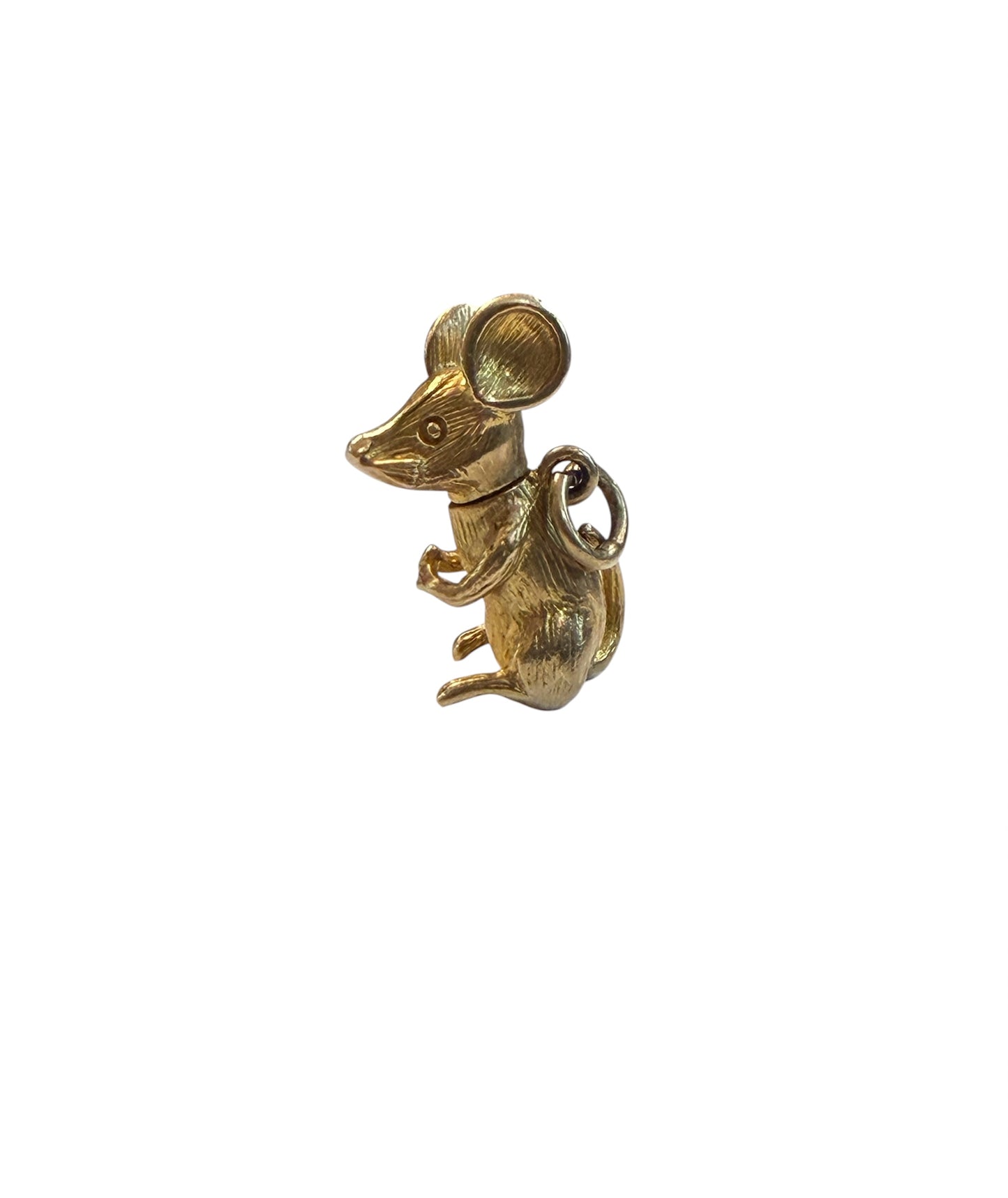 9ct vintage articulated mouse charm 5.3g maker s.p circa 1966