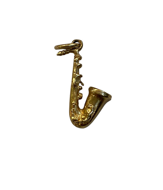 9ct vintage saxophone charm / pendant circa 1990