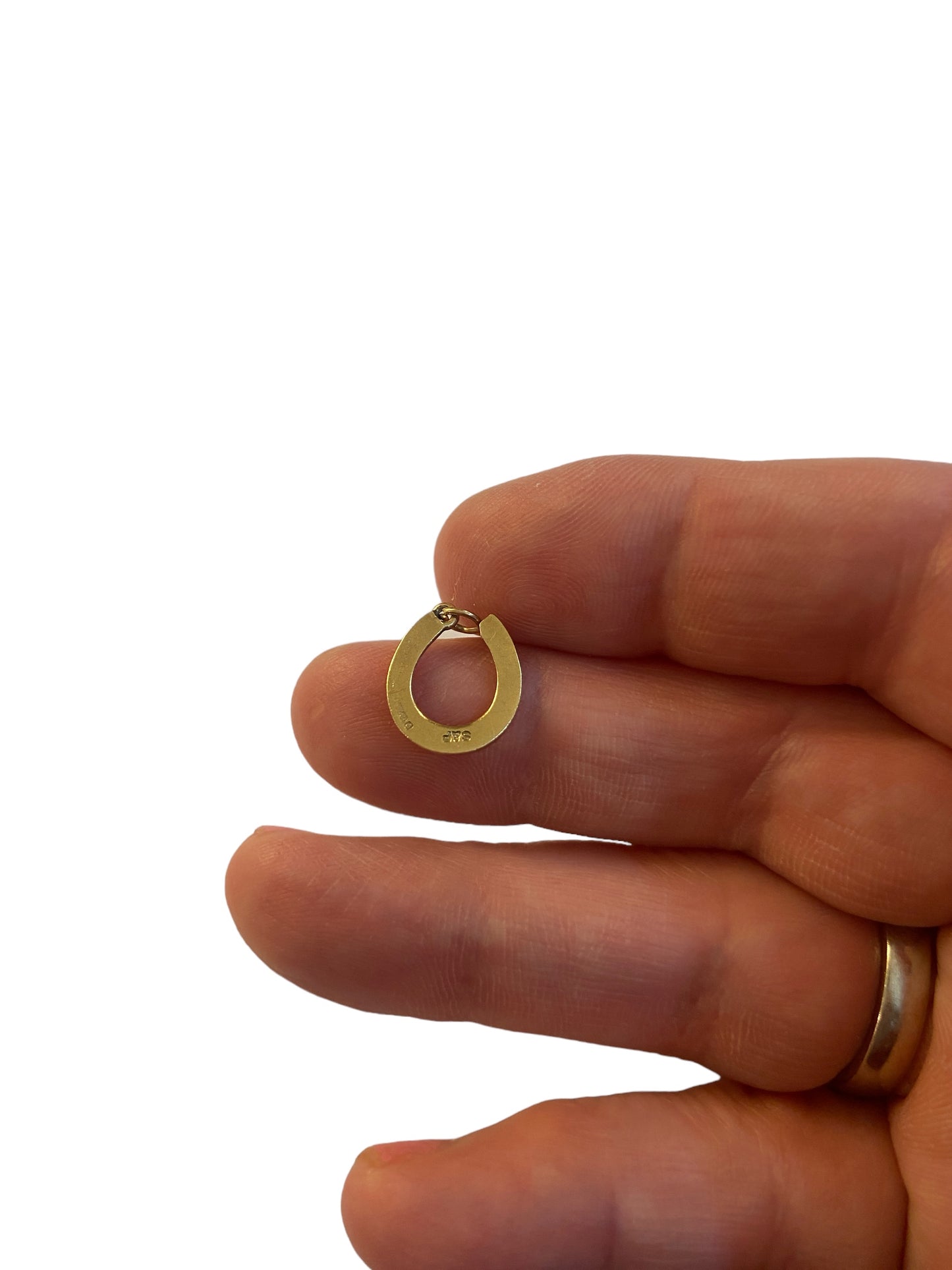 9ct vintage small horseshoe charm / pendant