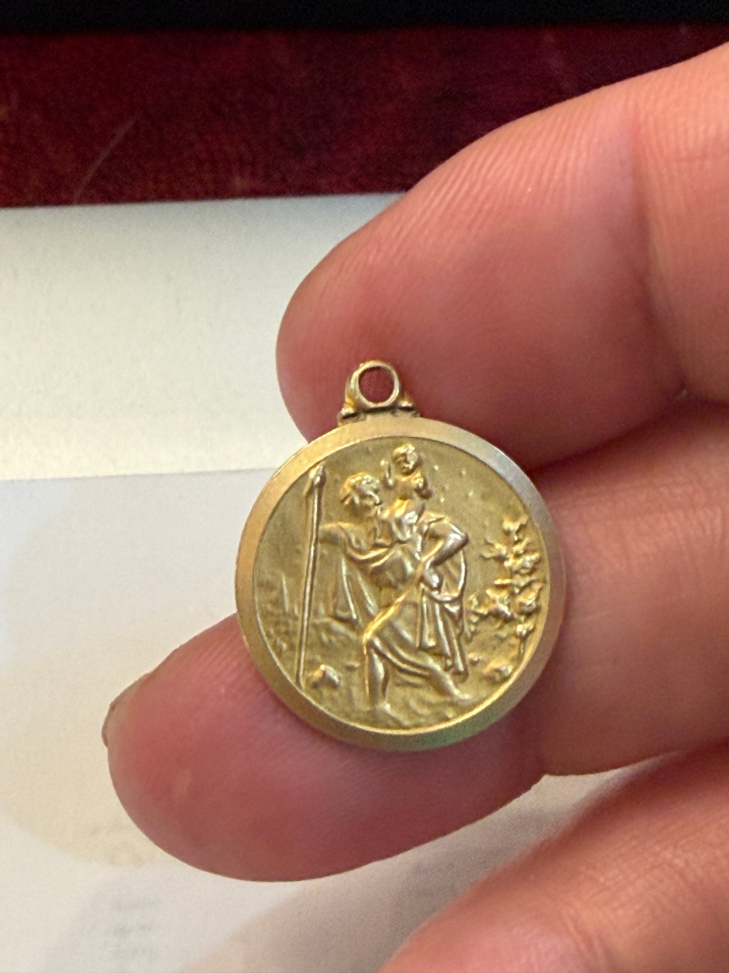 9ct vintage st christopher charm / pendant circa 1967 London 3.0g