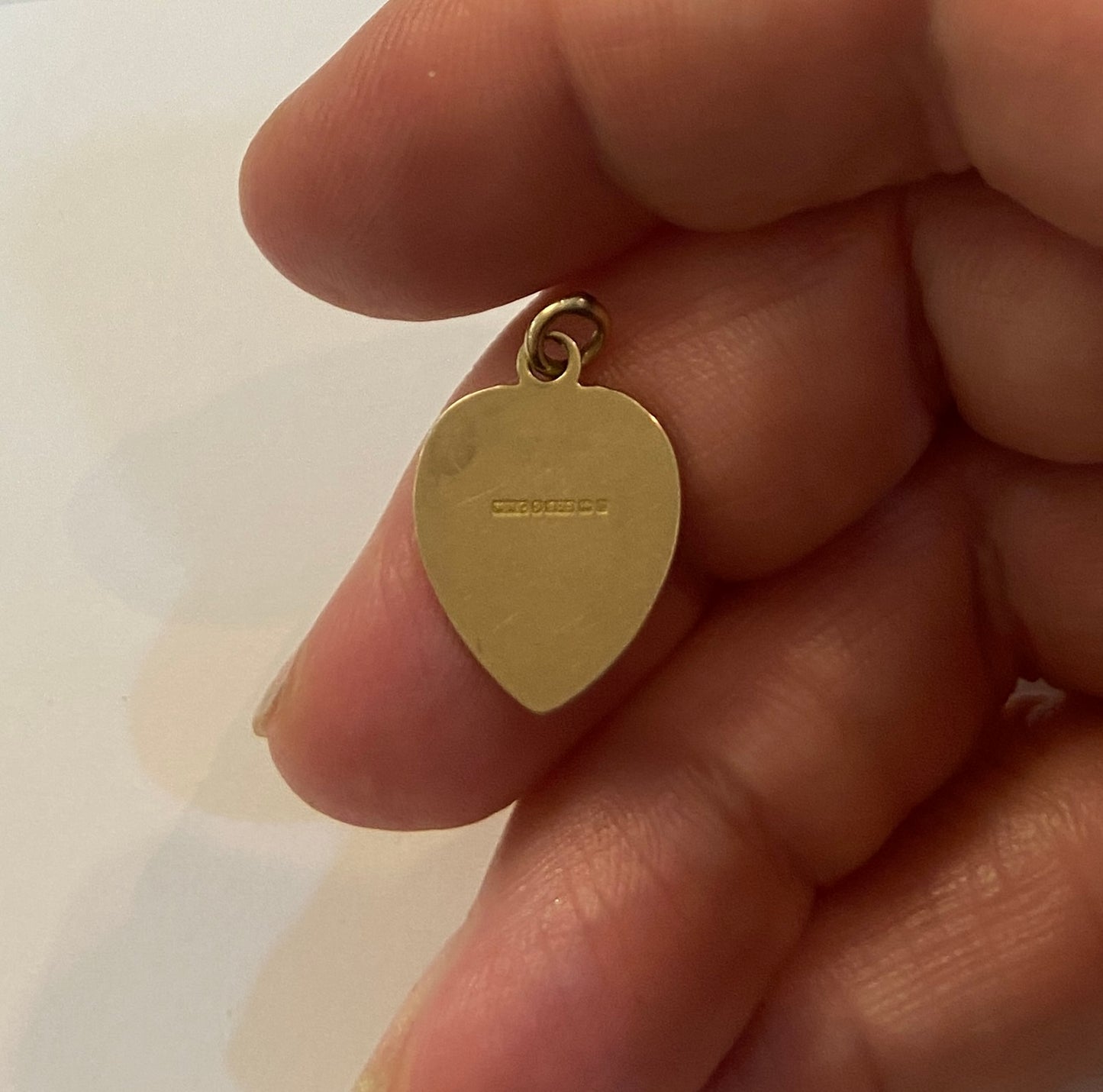 9CT VINTAGE ST CHRISTOPHER CHARM , HEART SHAPE CIRCA 1964 1.5G