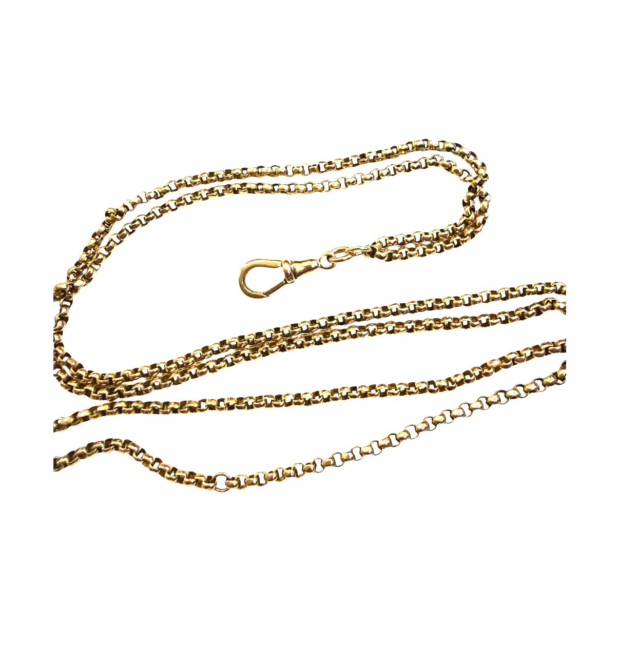 9ct vintage belcher chain 33 inches long with dog clip 13.3g