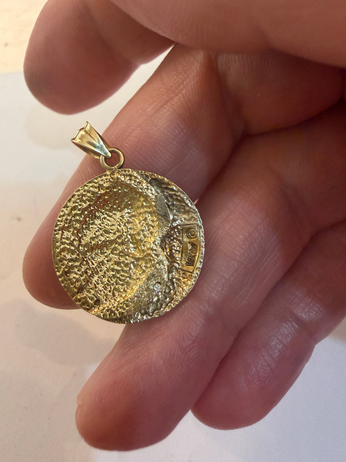 14k vintage sun and moon charm / pendant  3.6g