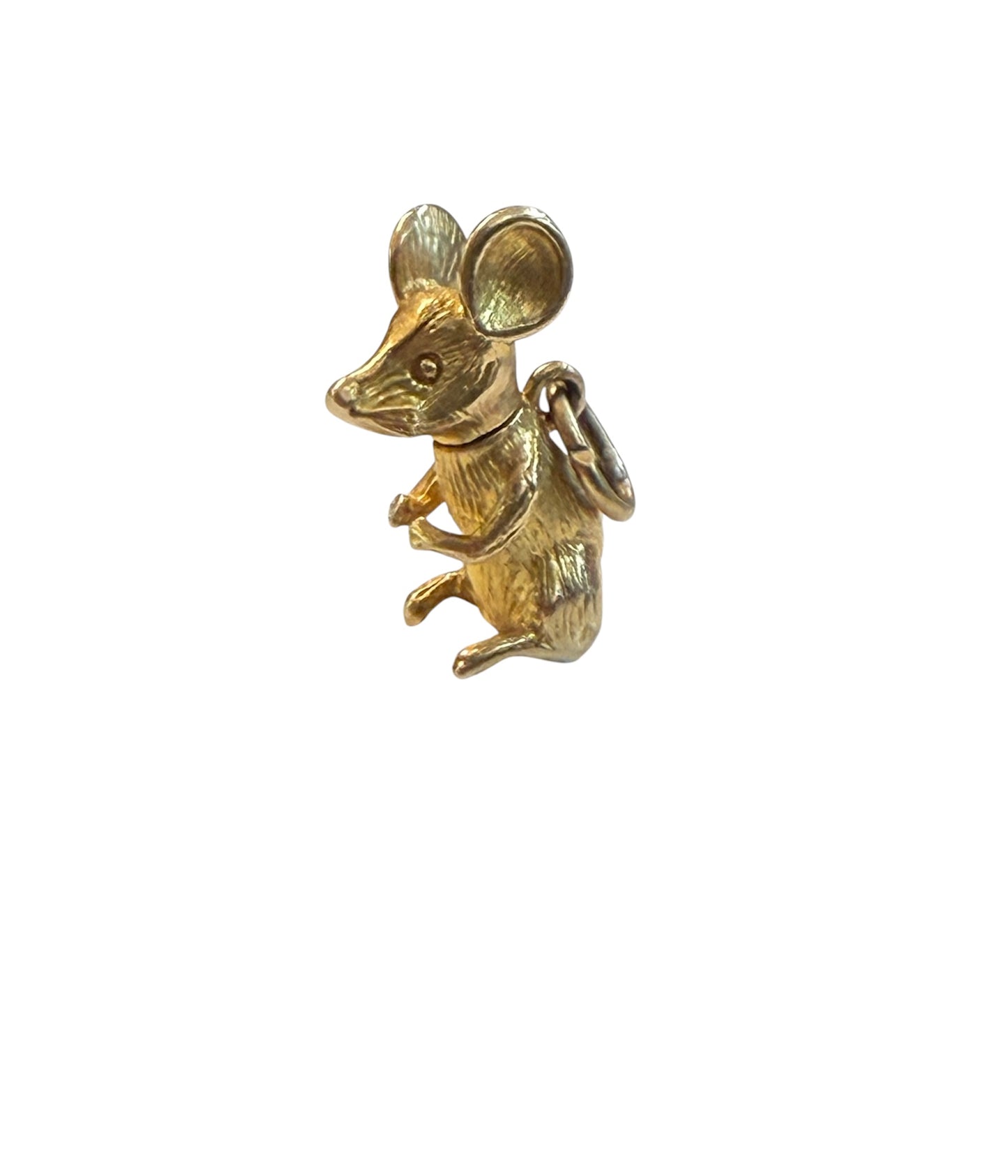 9ct vintage articulated mouse charm 5.3g maker s.p circa 1966