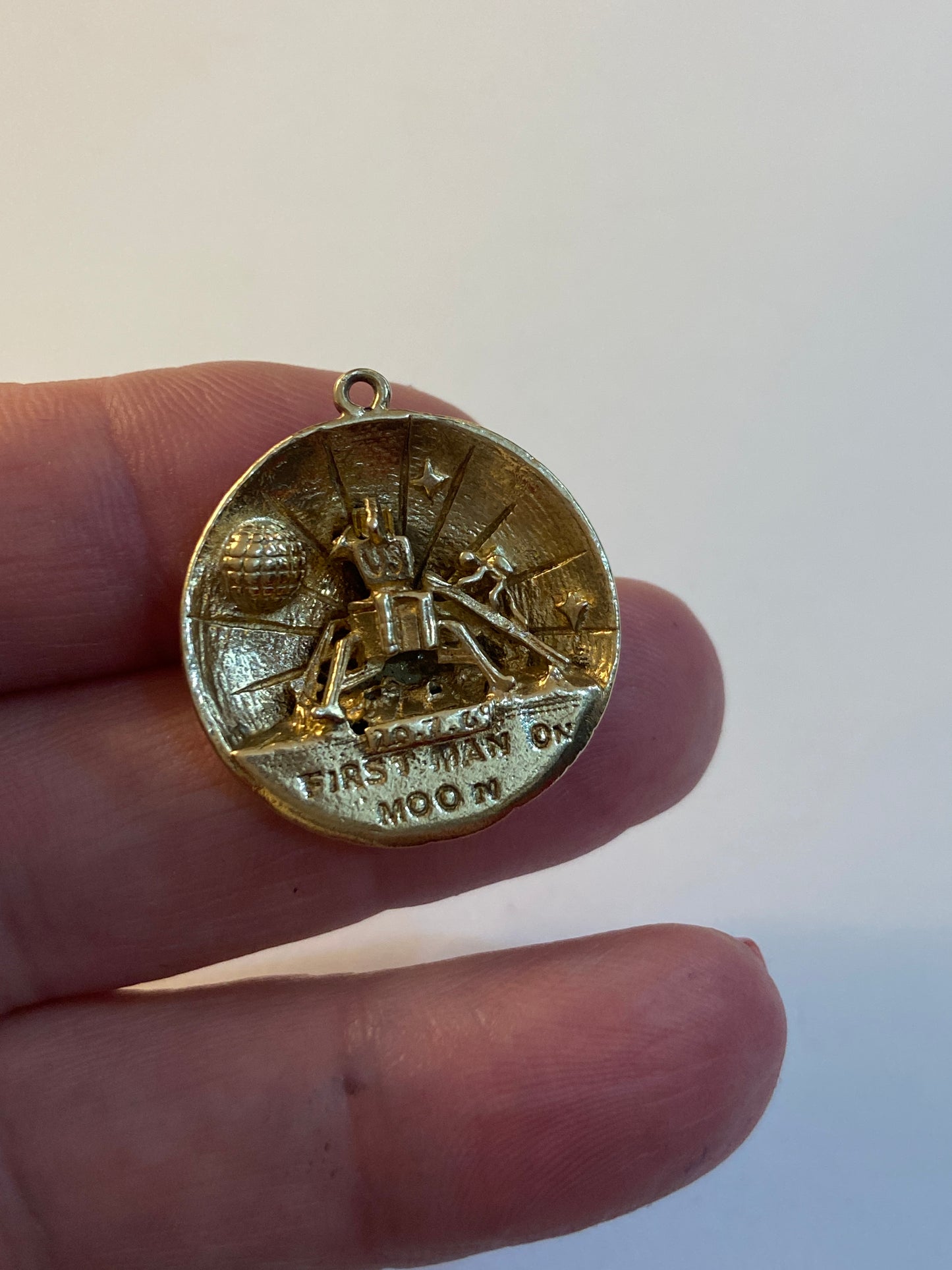 9ct vintage first man on the moon charm circa 1969