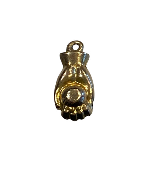 9ct vintage hand with ball charm