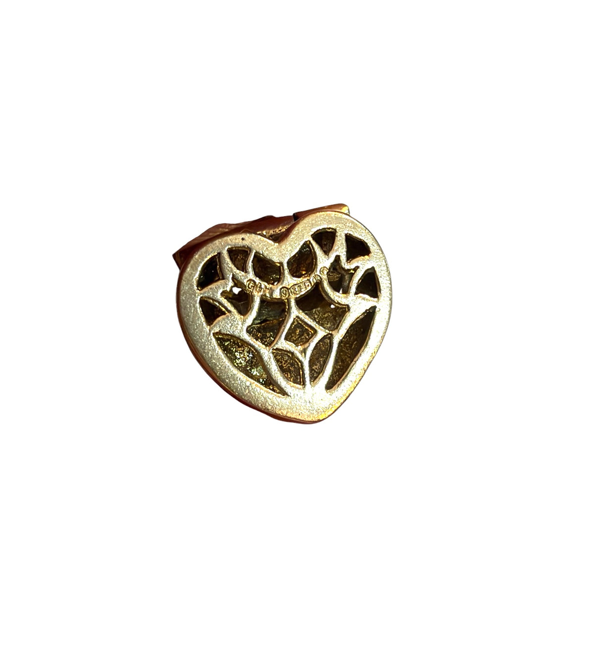 9ct vintage heart box charm, circa 1966 maker g&H 4.5g