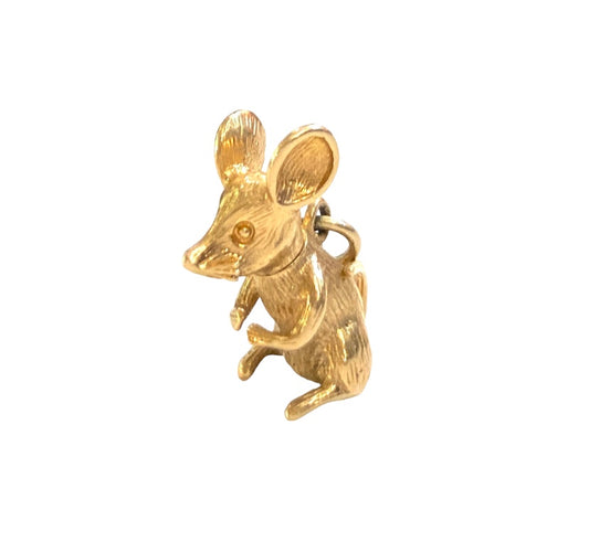 9ct vintage articulated mouse charm circa 1971