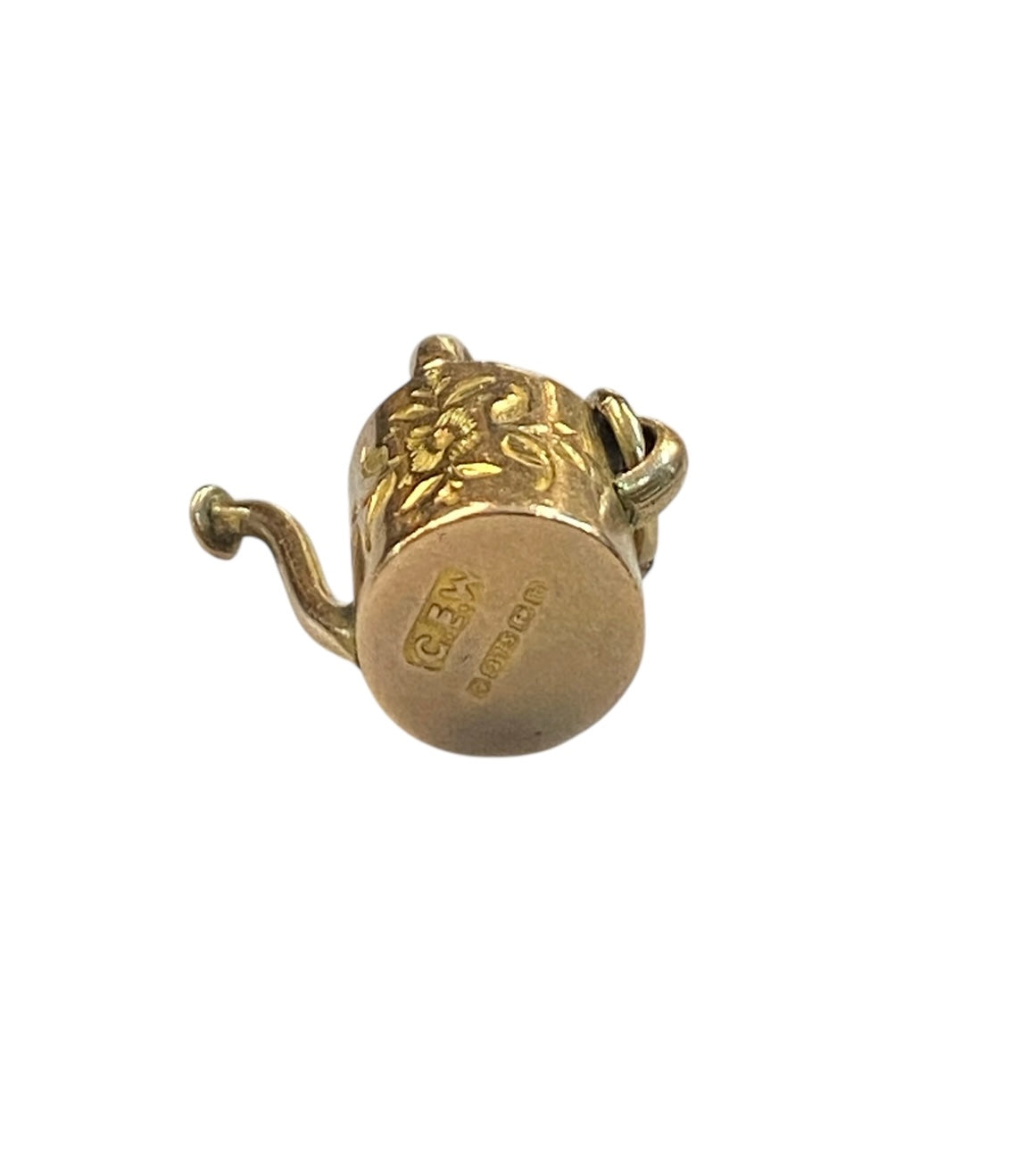 9ct antique watering can charm / pendant circa 1901 by CEW