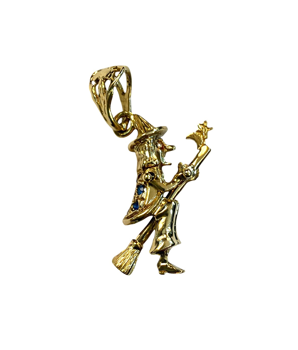 9ct vintage witch charm / pendant 4.22g , articulated charm