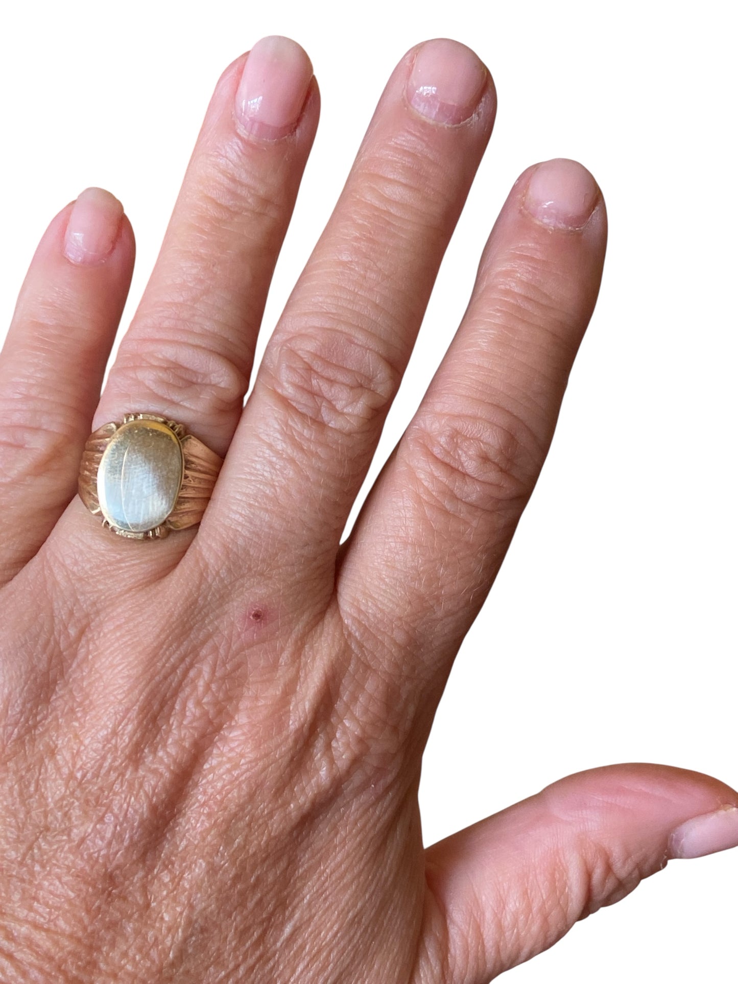 9ct vintage signet ring . unisex size M 1/2 circa 1989