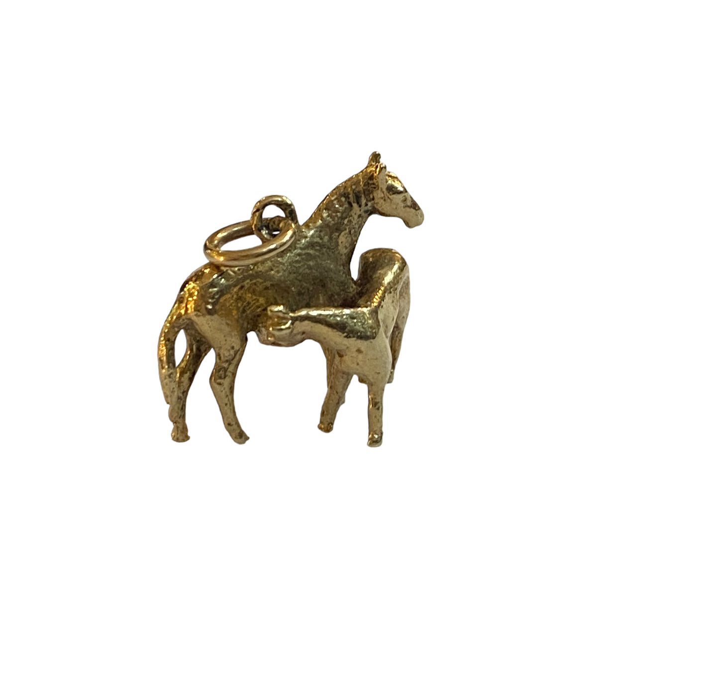 9ct vintage gold horse and fowl . solid gold 4.2g