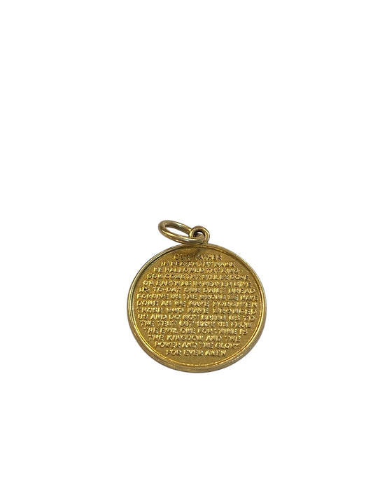 9ct vintage lords prayer charm on a disc circa 1990
