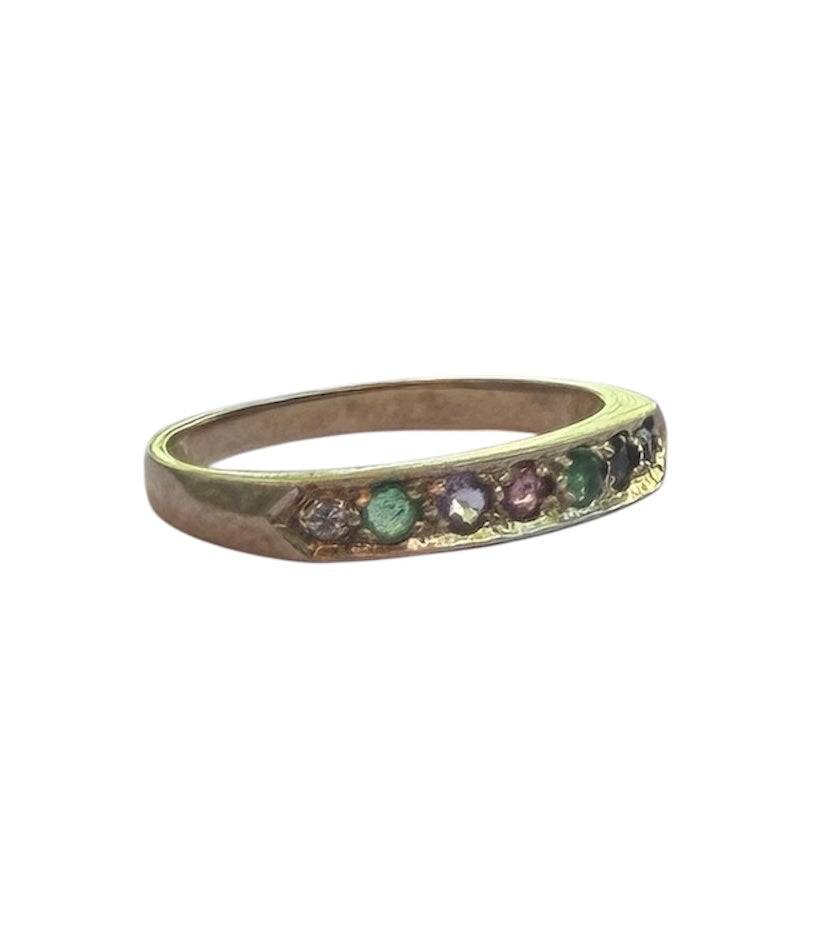 9ct vintage DEAREST ring size  0 1/2  circa 1992 London maker CG
