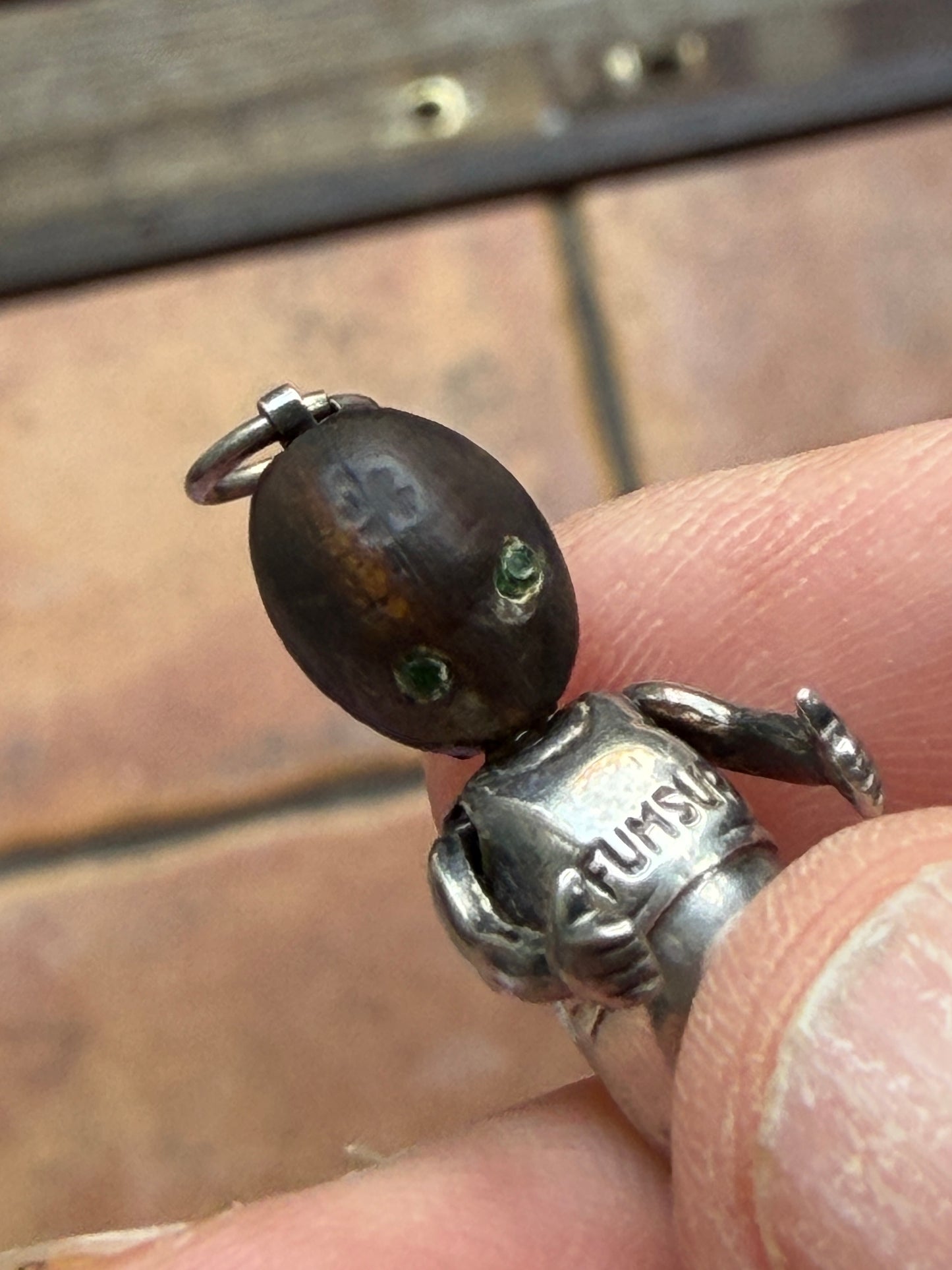 Antique WW1 Fumsup / touch wood charm / pendant circa 1912-1914