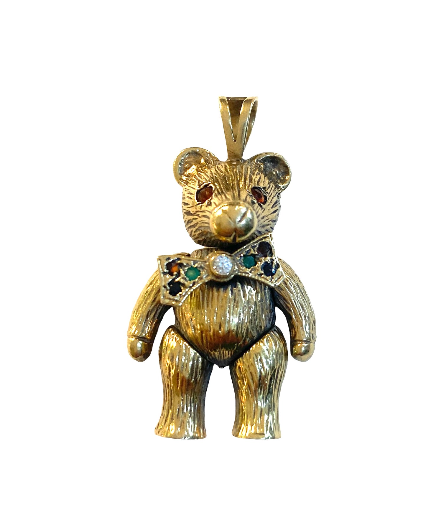 9ct vintage articulated teddy bear charm / pendant