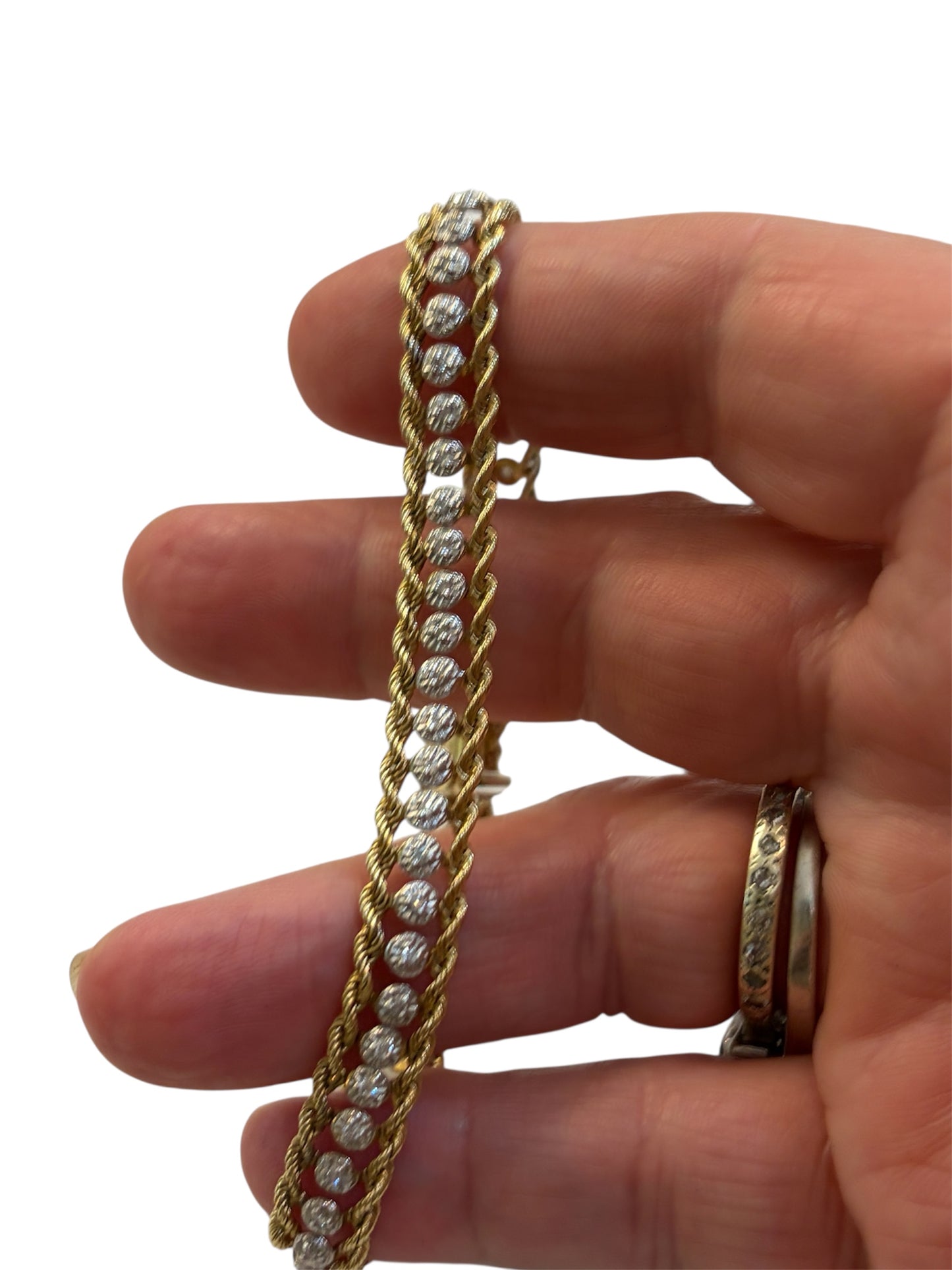 10ct diamond bracelet pre owned circa 1997 10.3g 7 1/2 inches