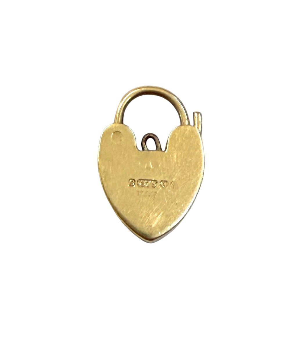 9ct vintage padlock charm (9) small / pendant circa 1979