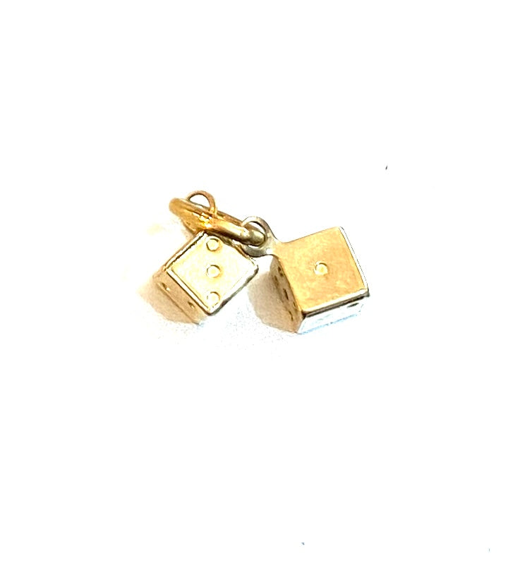 9ct second hand pair of tiny dice charm / pendant