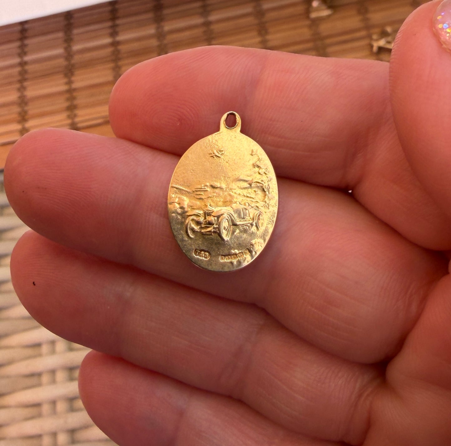 9ct vintage st christopher, pendant charm circa 1962 3.12g
