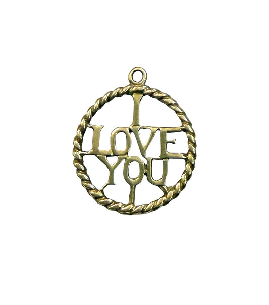 9ct vintage 'i love you charm' circa 1984