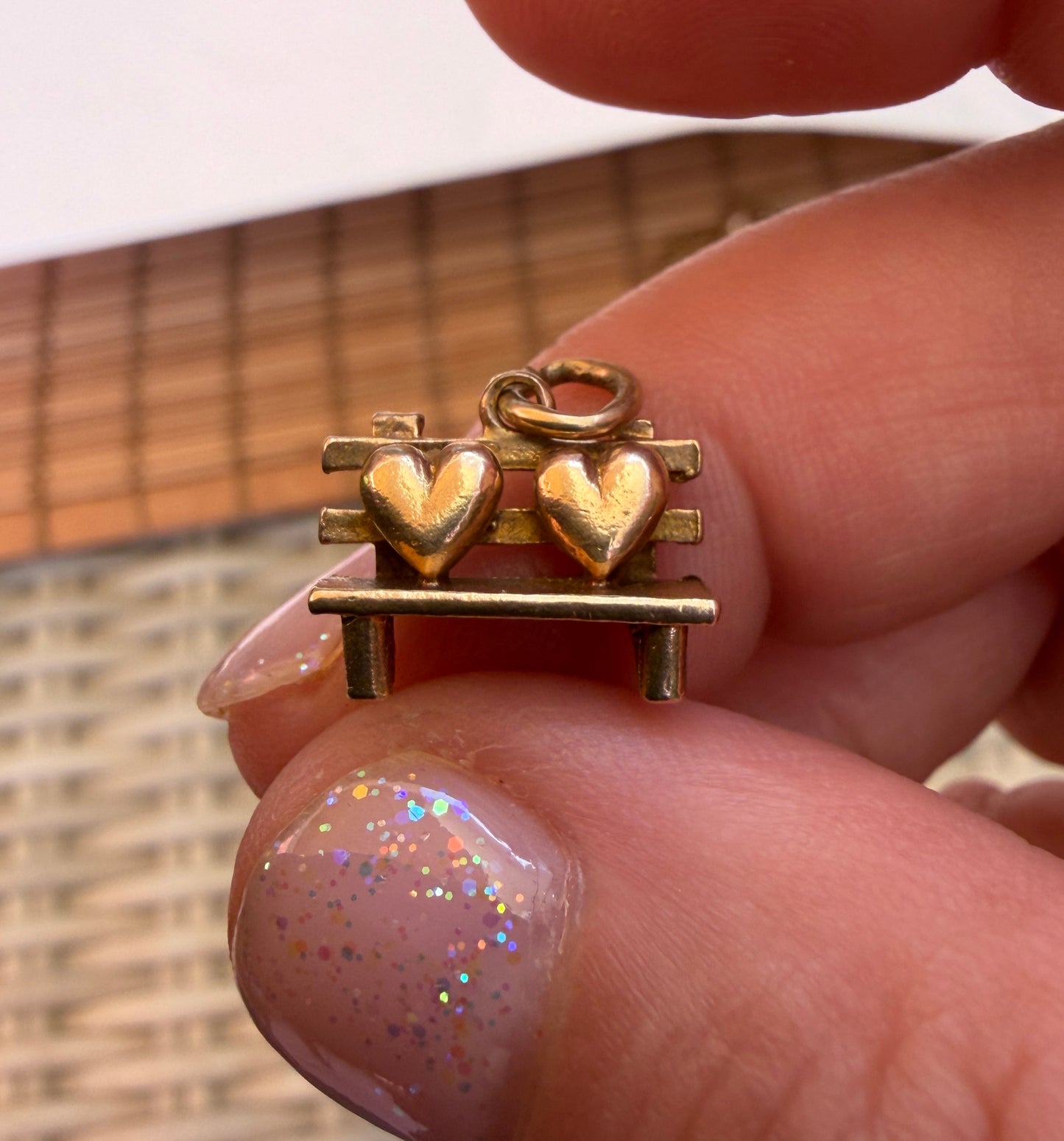 9ct vintage lovers bench charm circa 1962  2.17g