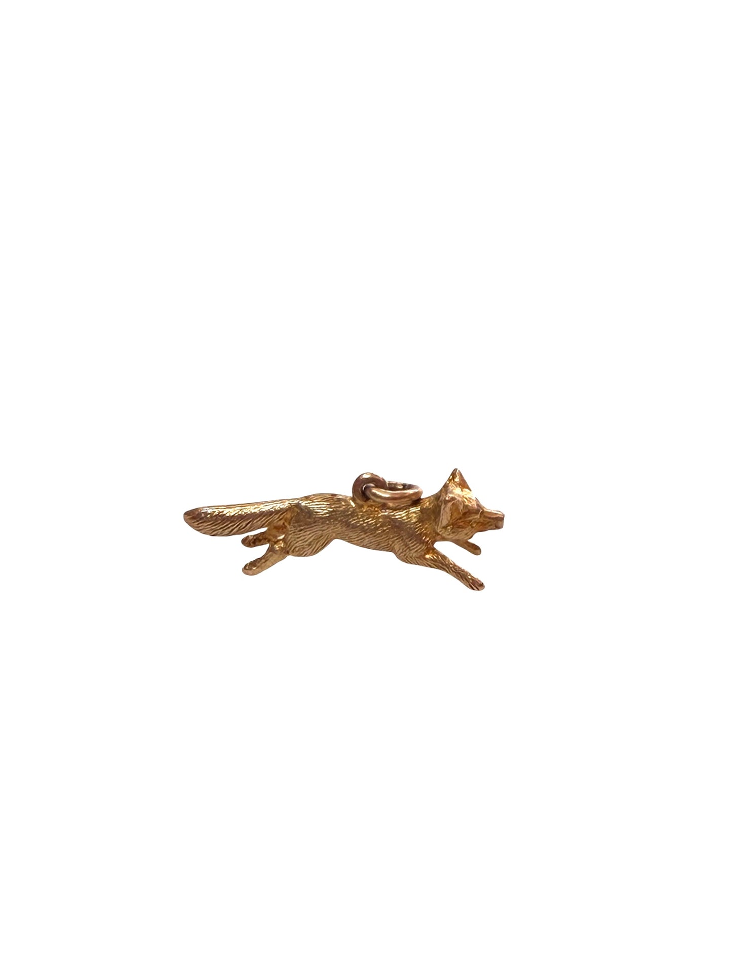 9ct vintage running fox charm / pendant 2.0g