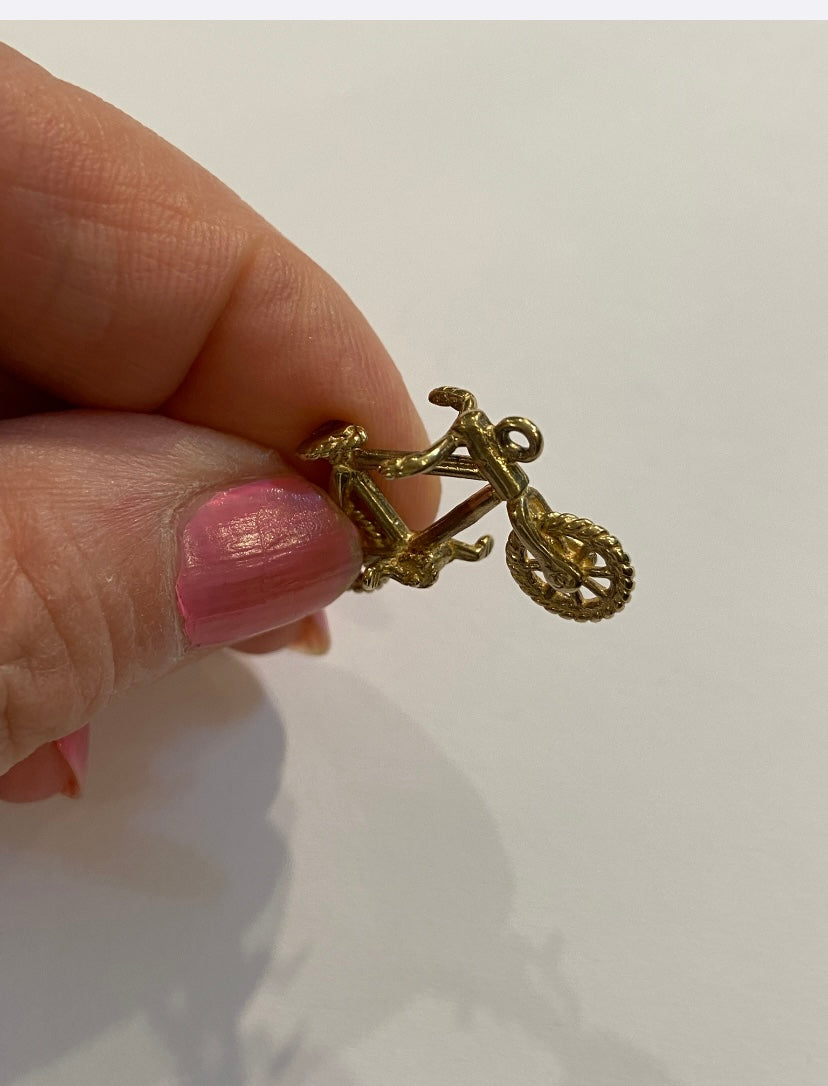 9ct 375 vintage gold bicycle charm