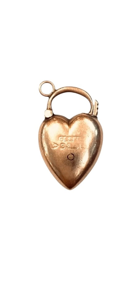 9ct antique rose gold padlock charm, circa 1920s