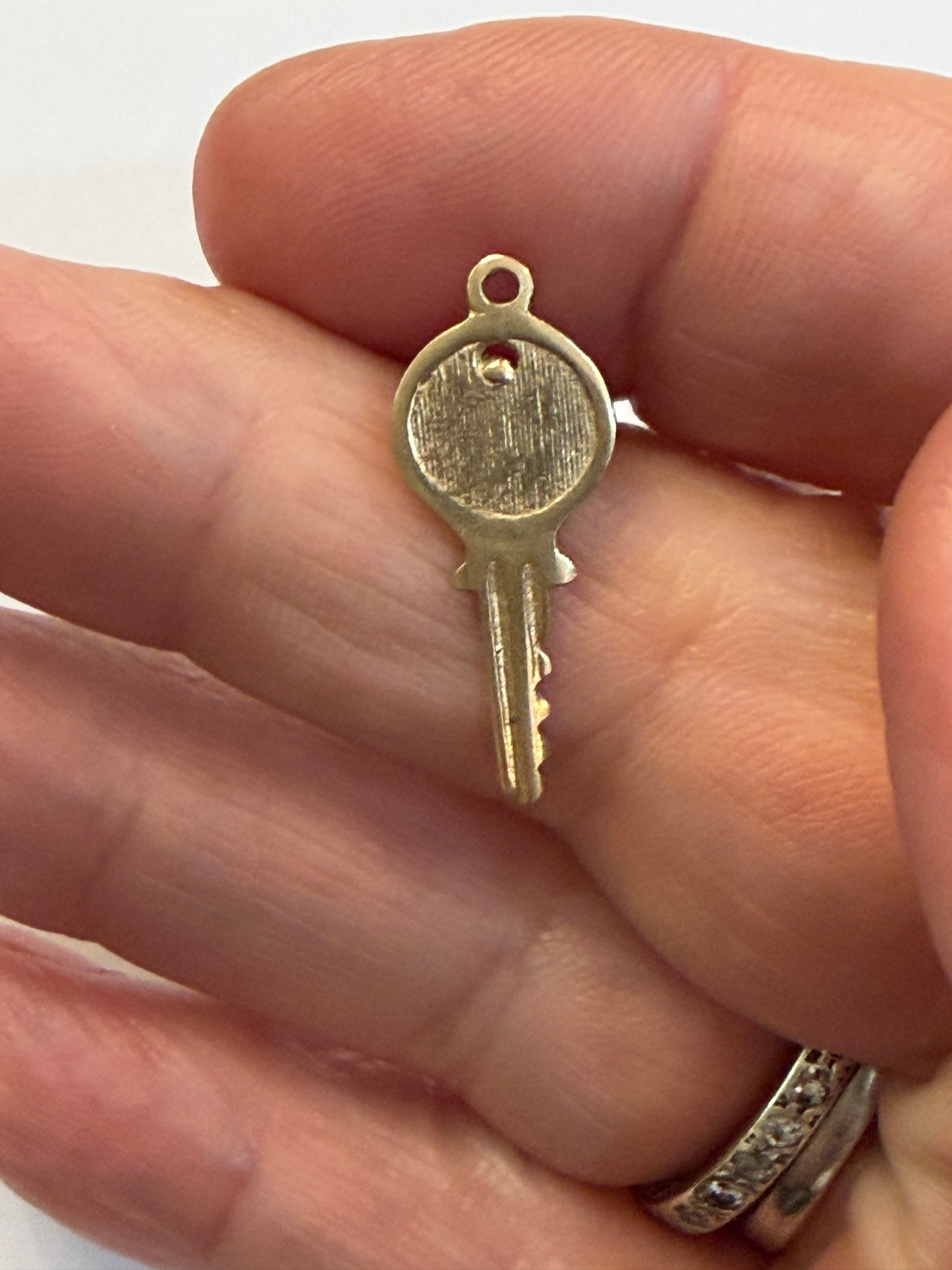 9ct vintage key charm, circa 1960 London