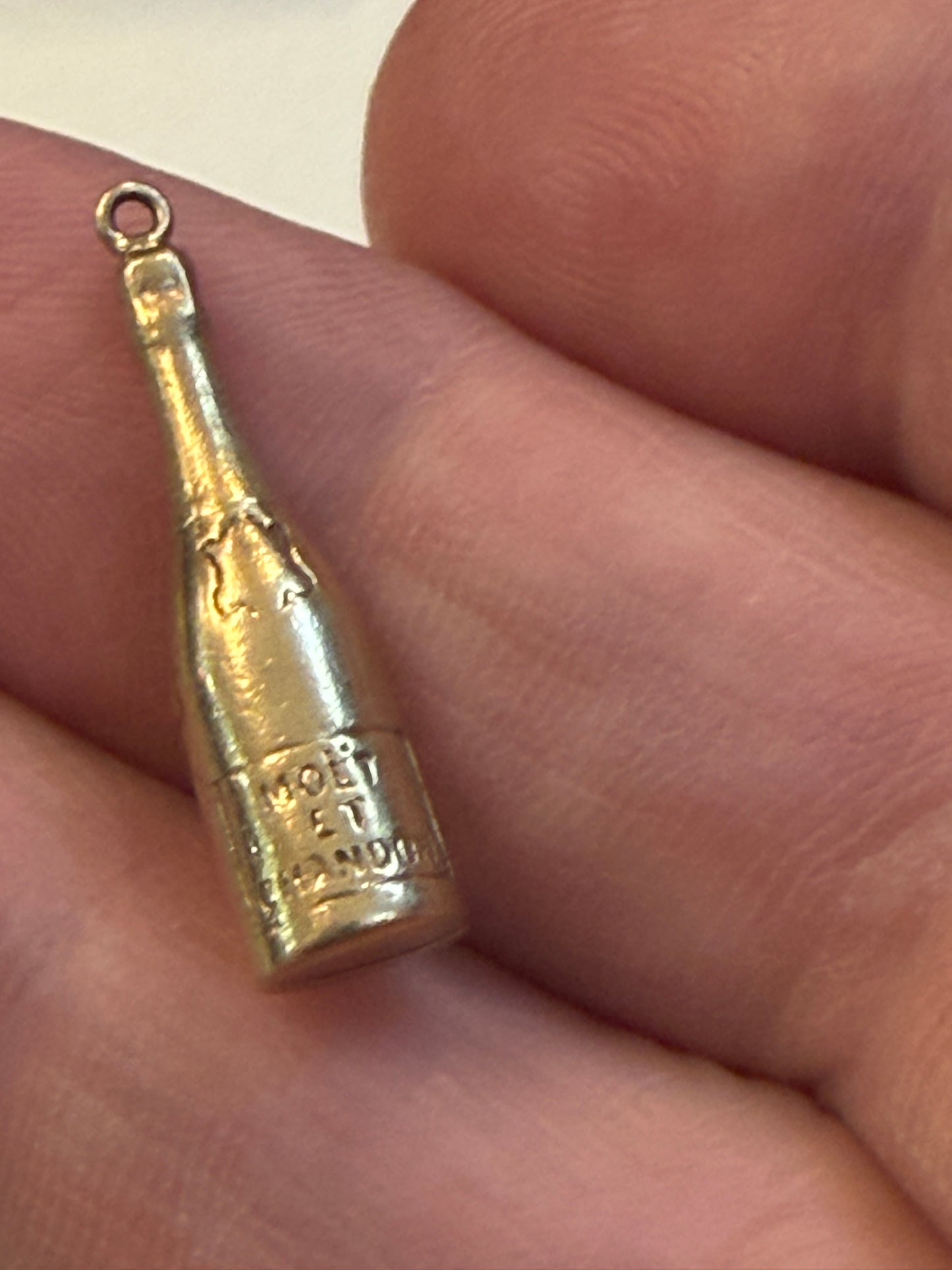 9ct vintage moet and chandon charm circa 1972 by WHC, hollow