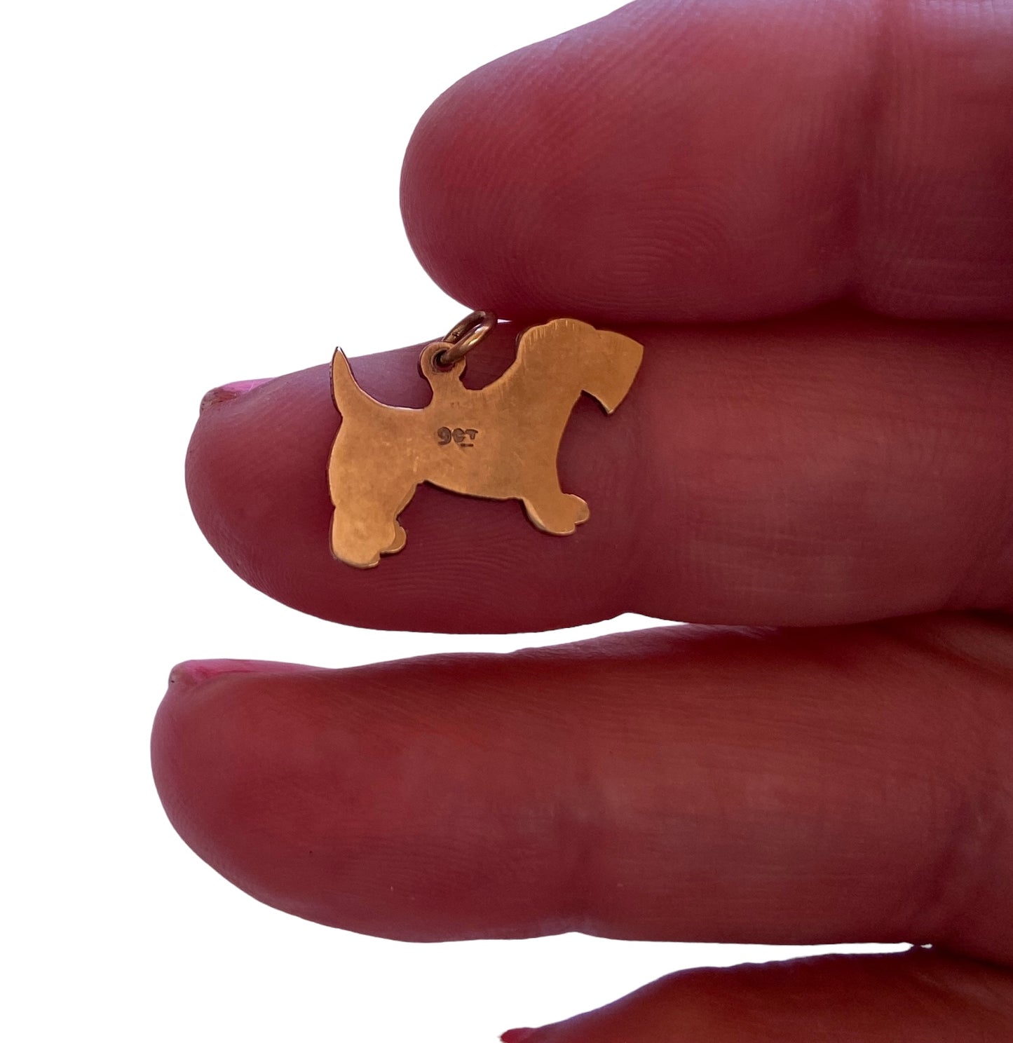 9ct vintage scottie charm. westie dog.