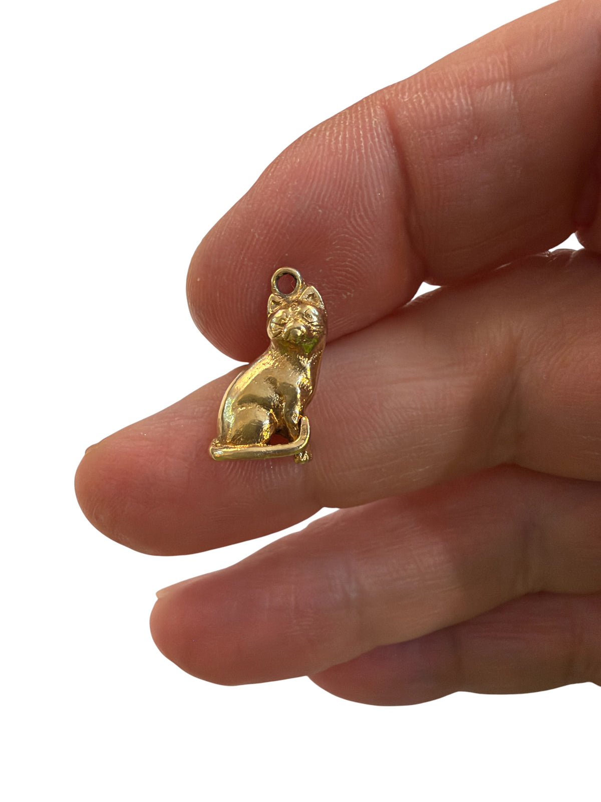 9ct vintage cat charm, small but solid, 3.30g by G&H