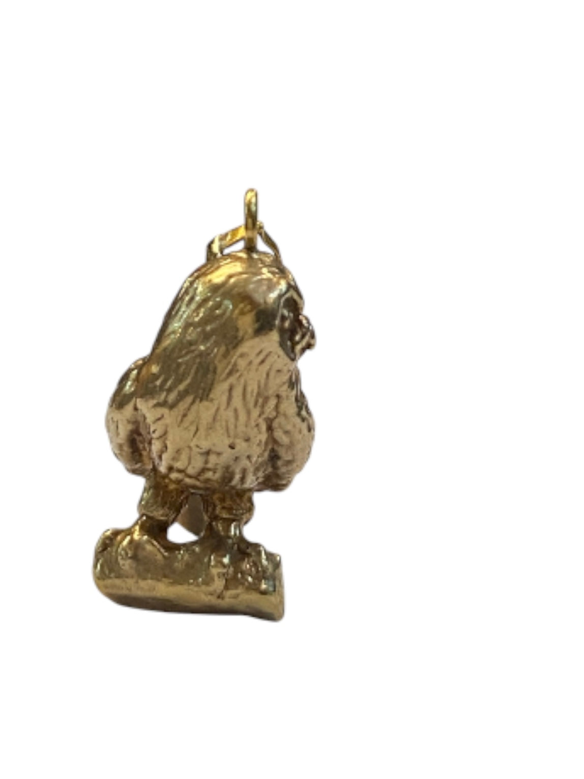 9ct vintage owl on perched charm circa 1989 birmingham, 1.8g hollow
