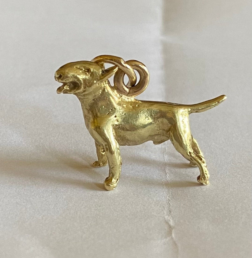 14ct vintage gold bull terrier charm 8.4g