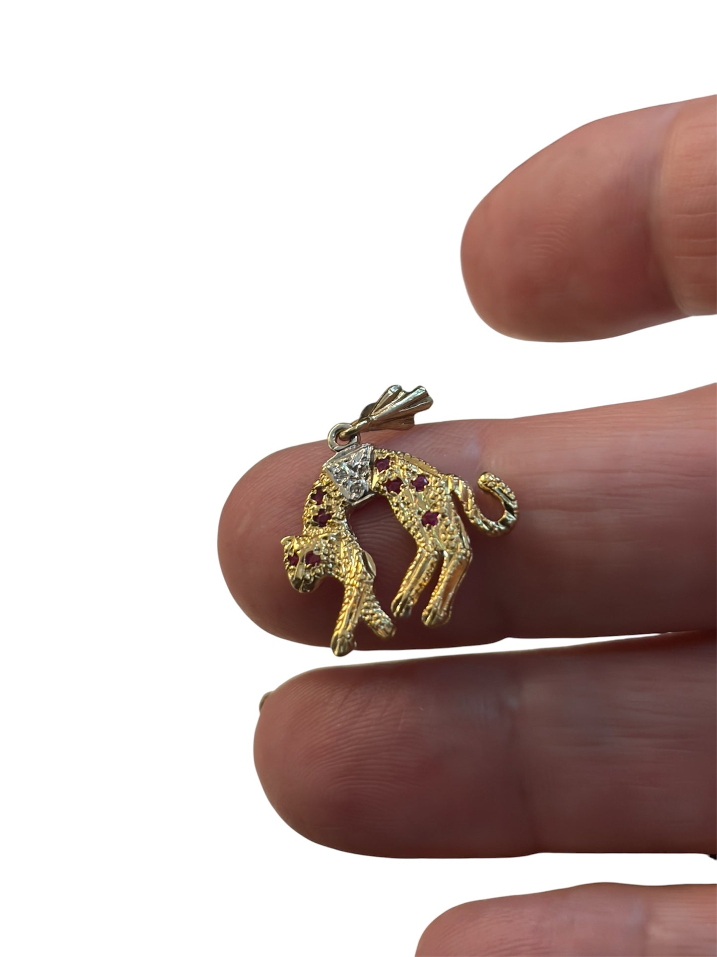 9ct vintage leopard drop earring for pierce ears circa 1989