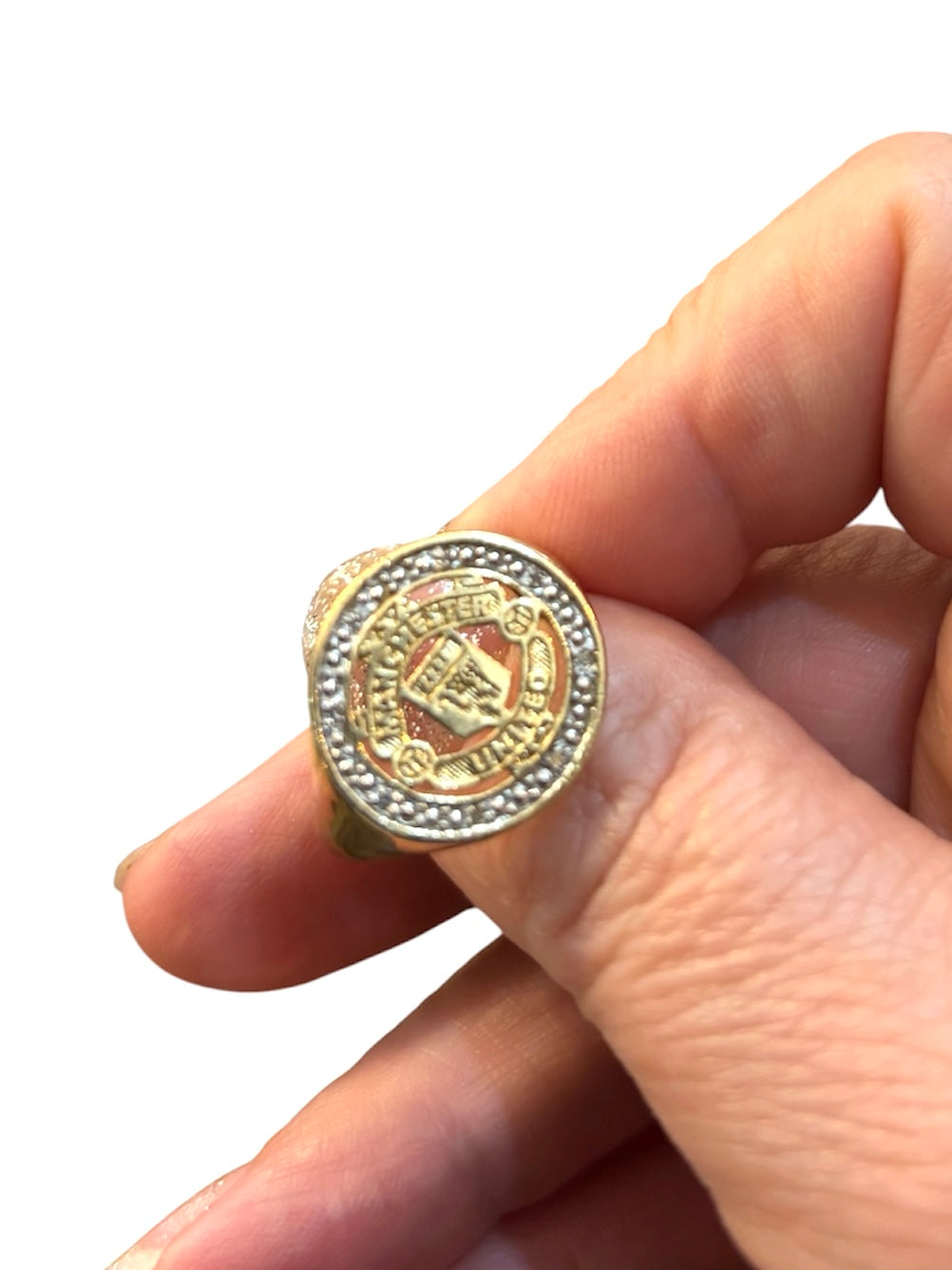 9ct vintage Manchester united signet ring size T 5.6g