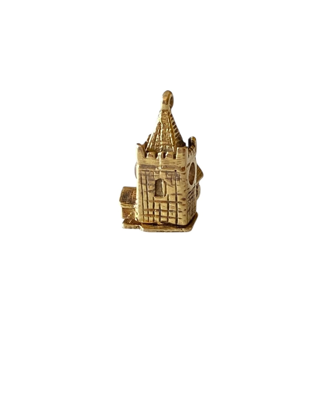 9ct vintage church charm opening with a wedding inside. circa 1961