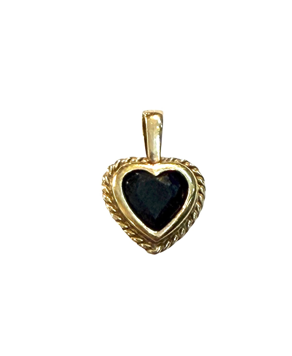 9ct vintage sapphire heart charm / pendant 0.61g