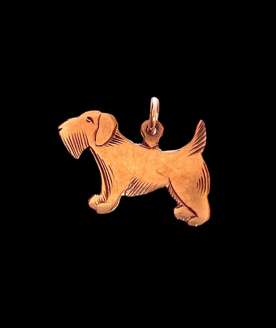 9ct vintage scottie charm. westie dog.