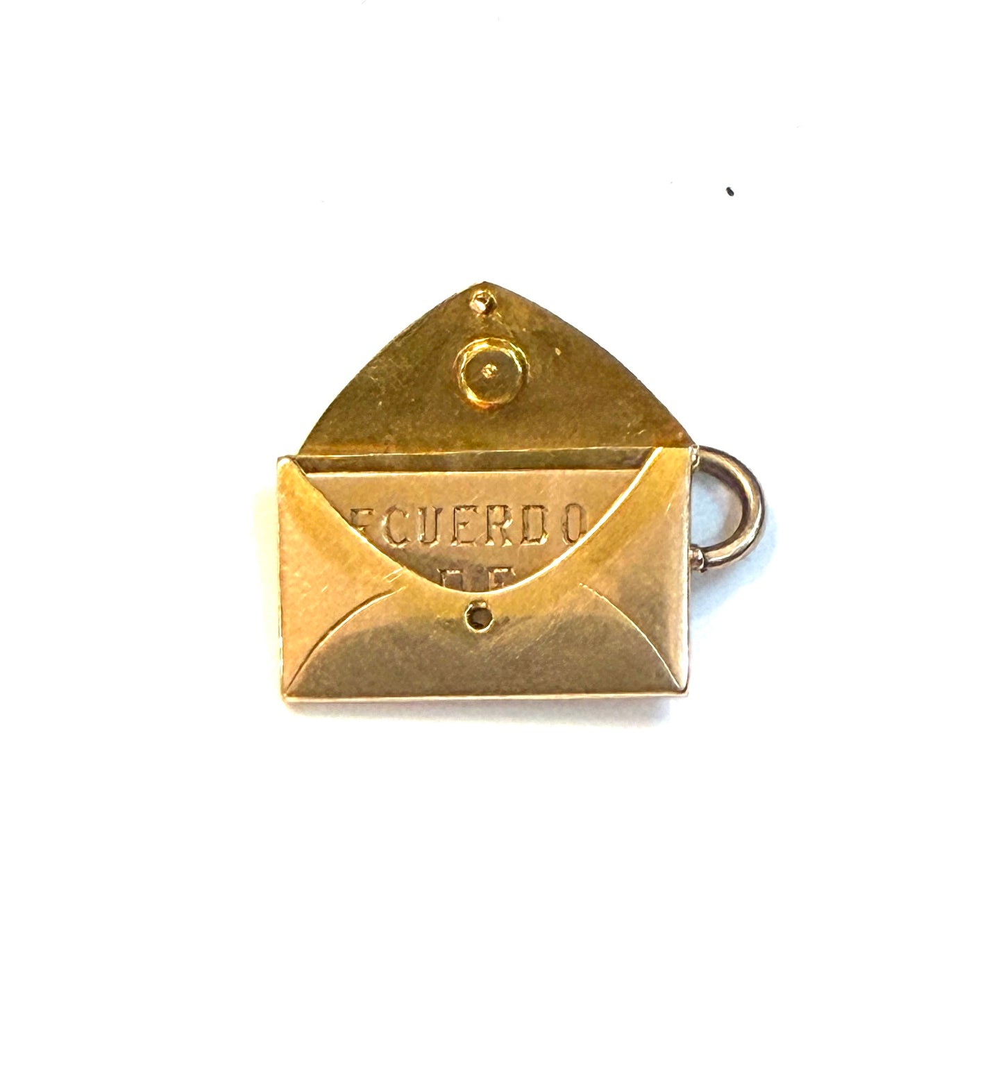 9ct antique envelope charm with a note inside circa 1901