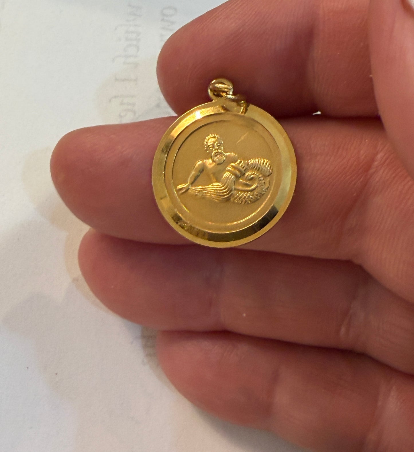 9CT VINTAGE AQUARIUS CHARM BY GEORG JENSEN CIRCA 1982 2.29G